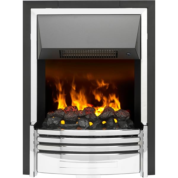 Dimplex Pomona Optimyst Inset Electric Fire, Contemporary Style Black and  Chrome Ultra-realistic 3D LED Flame Effect Fire with Adjustable Flame and  Smoke, 2kW Adjustable Fan Heater and Remote Control : Amazon.co.uk: Home