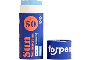 ‎4 PEOPLE WHO CARE forpeople BIO Sonnencreme Stick LSF 50 · Wasserfeste Surf Sunscreen mit Zink · Mineralischer UV Filter · Für Kinder & Erwachsene · 100% natürlich · Farbe: Blau