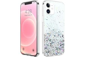 Monsully Glitter iPhone 12/12 Pro Case Sparkle, Sparkle Bling Bling Protective Case Clear TPU Bumper Silicone Case Shockproof Colourful Case Cover for iPhone 12/12 Pro (Silver)