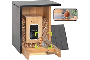 NETVUE by Birdfy Upgraded Bird Feeder Camera, Premium Bamboo Feeders: AI Identify, Auto-Capture & Instant Alert, Solar Bird Watching Camera Outdoor, Ideal Present for Father