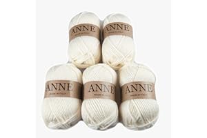 BORGO DE' PAZZI FIRENZE 5 gomitoli da 50 grammi filato 50% lana vergine 50% acrilico prodotto in Italia (crema 7800)