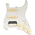 Musiclily Pro SE ST-HSS-60SE Pre-wired Standard HSS Pickguard with Alnico 5 Magnet Pickups 5-Way Super Switch for ST Style Electric Guitar, 4ply Aged White Pearl