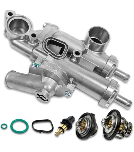 INGKAN Aluminum Thermostat Housing Assembly For Hyundai & Kia - Fits Santa Fe, Tucson, Optima, Sorento 2.4L (2010-2016)