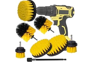 ROIIKETU 7 Piece Drill Brush Attachment Set-Drill Brush Cleaning Brushes Set Power Scrubber Cleaning Kit for Grout Shower Tub Tiles Corners Bathroom and Kitchen Surface (7)