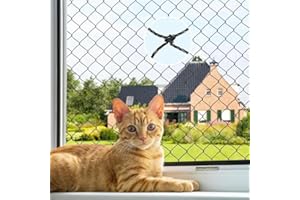 Katzennetz Balkon, 3 X 8 M Transparent Katzenschutznetz, Nylon Katzen Netz, Katzennetz für Balkon Ohne Bohren, Vogel- und Taubenschutz Balkon, Geeignet für Balkone, Treppen, Fenster, Terrassen