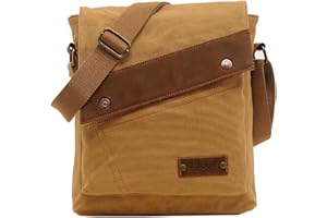 Yimidear® Men's Retro Canvas Bag Messenger Bag Single Shoulder Bag Briefcase (khaki)