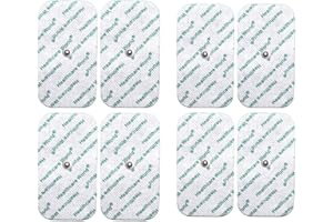 Healthcare World Lot de 8 électrodes TENS avec Connexion par Bouton-Poussoir de 3,5 mm, adaptées à Beurer/Sanitas Em 40 / Em 41 / Em 41.1 / Em 80…