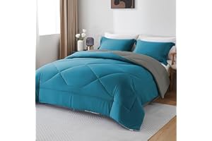 beeweed King Size Duvet, 10.5 Tog Down Alternative Comforter Set with 2 Shams, Reversible Coverless Duvet Microfiber Soft Warm Bed Quilt for All Seasons, Machine Washable, 230x220cm