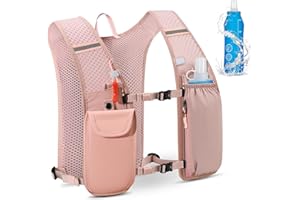 RAINSMORE Running Vest for Women Men Lightweight Reflective Hydration Vest Backpack with 500ml Water Bottle for Marathons Trail Running Cycling Hiking