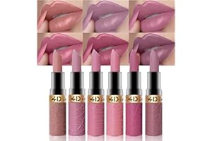 XINYUNXIN Matte Lippenstift Set 6-Pcs Lippenstift Pack mit Nude, Rose, Kaffee, Brauntöne Wasserdicht, langanhaltende Lippenstift Formel mit reichen Farben für Pigmente Weiche Samtige Lippenstift Make-up Set（A）