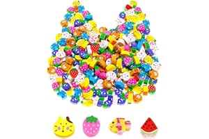 ROWWAIT 50 Pieces Mini Erasers for Students,Small Pencil Erasers,Novelty Animal Eraser,Fruit Eraser Cute Small Erasersfor Students Homework School Classroom Rewards Prizes Party Favors (Multi-Style)