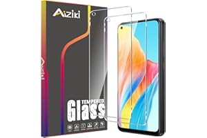 Aiziki Szklany ochraniacz ekranu do OPPO A78 4G, folia ze szkła hartowanego, ochrona przed uderzeniami, odporna na pękanie, odporna na zarysowania, przezroczysta HD, bez pęcherzyków powietrza, [2