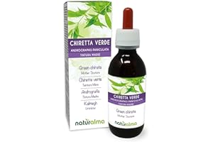 Green Chiretta (Andrographis paniculata) Tops Alcohol-Free Mother Tincture Naturalma - Liquid Extract Drops 120 ml - Food Supplement - Vegan