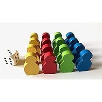 16 Holz-Spielfiguren + Würfel - Beklebbare Figuren Für Ludo & Brettspiele