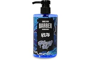 BARBER MARMARA gel de rasage homme n°76 - gel de rasage homme transparent 500ml - pour un rasage précis des contours de la barbe - glisse optimale - rafraîchit la peau - avec doseur pompe