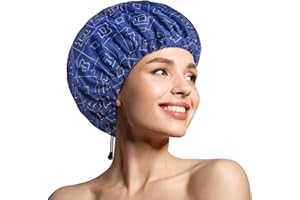 WINSTECK 1 pz cuffie da doccia, cuffia per capelli impermeabile extra large e regolabile e doppio strato per donna, design oversize per tutte le lunghezze di capelli
