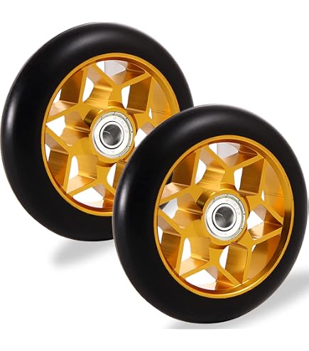 Trottinette,Roues de Scooter de cascade 100mm avec moyeu en alliage d