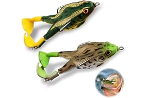 Lotbun Frosch Angelköder - 2 Pezzi, Doppio Haken 360 Gradi, Silikon Chatterbait Wels Köder Weichköder per Bass, Trota e Luccio
