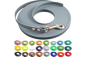 bio-leine leichte 9mm Biothane Schleppleine ohne Handschlaufe - 3 bis 25m I für kleine Hunde, 10m in Grau I schmutzabweisende & Wasserabweisende Hundeleine Leine