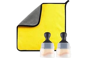 Ownkim Set Pennelli Pulizia Auto Interni - 2 Spazzole Morbide e 1 Panno in Microfibra per Cruscotto, Prese d'Aria, Cura dell'Auto - Kit Pulizia Interni Auto Professionale