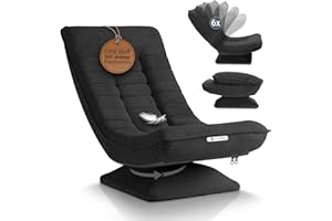 ‎JUSKYS Juskys Relaxsessel Korsika - Ergonomisch & 360° drehbar, klappbar mit 5-lagiger Polsterung - Gemütlicher Cord Sessel für Wohnzimmer - Grau