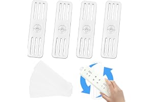 4X självhäftande Power Strip-hållare - 360 graders rotation Väggfäste - Hem, kök, kontor - Även för fjärrkontroll, WIFI-router - Fäst på trä, plast, metall, keramik (Paket Med 4 - Design 360)