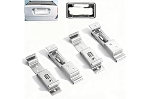 DIYCUT 4 Piezas Portamatriculas Coche, Soporte Matricula Remolque, Clips para Matrícula de Coche, Plata, Acero Inoxidable, para Coches, Motos, Autocaravanas, Caravanas y Todos Vehículos