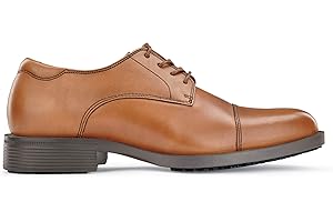 Shoes for Crews 1211-43/9/10 SENATOR, Chaussures antidérapantes élégantes à lacets et cuir pour hommes, Taille 43 eu, Marron