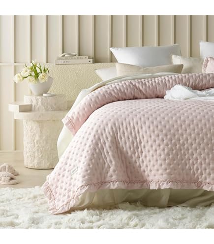 AmeliaHome Sprei met pompons 200x220 cm bedsprei dubbelzijdig ultrasoon