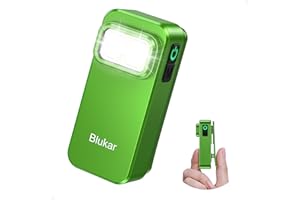 Blukar Lampe Torche LED Rechargeable, Mini EDC Lampe de Poche à Clip LED Ultra Puissante, 3 Sources de Lumière, 5 Modes, Longue Durée, Étanche & Compacte Portable Torche pour Camping,Vert émeraude