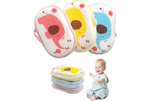 KASESSS 3 Pezzi Spugna Neonato Bagnetto, Elefanti Spugna Naturale Neonato, Spugnetta Neonato Bagnetto, Graziose Spugne da Bagno con Cartoni Animati, Morbida Pratica, Adatta per Pelli Sensibili