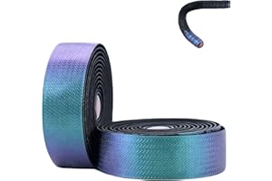 Bumlon Bike Bicycle Handlebar Tapes Bicycle Road Bike Bar Tapes EVA Non-slip Ultra-light Reflective Tape for Mountain Bike with Bar End Plugs Soft Comfortable Durable 2 PCS (Gradient Purple)