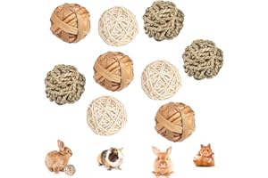 SUNSHINE SMILE 9 Pièces Jouets à Mâcher pour Petits Animaux - Boules d'Herbe, Balles de Jeu et Jouets pour Lapins et Hamsters