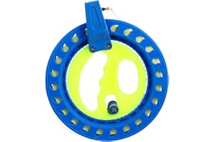 Abaodam Kite Line Reel Winder Outdoor Kite Line Winding Reel Grip Wheel Handle with 200m String and Lock for Kids and Adults, Macaron Blue 7 Inch Dia Kite Accessories