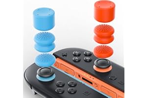Gorixer 6PS Thumb Grip Kappen für Nintendo Switch 2, Silikon Analog Joystick Kappen Cover für Switch XSX/XSS,für PS5/Slim/Controller&Schutzzubehör, Blau/Orange