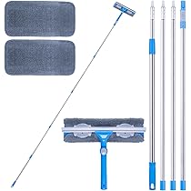 Fensterabzieher Mit Teleskopstiel 310cm - Silikonabzieher & Mikrofaserschrubber