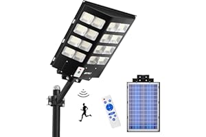 JAYNLT Y-3000W Farolas Solares Exterior, 100000LM 6500K Farola Solar Potente con Sensor de Movimiento, IP67 Impermeables Luces Seguridad, Foco Solar Exterior para Patio, Calzadas, Calle