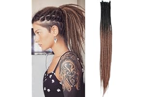 ‎DSOAR Dsoar Thin 0.6 cm Synthetic Dreadlock Extensions Handmade 60 cm 20 Strands Crochet Hair Long Crochet Braids Hip-Hop Style Soft Dreads Hair Extensions
