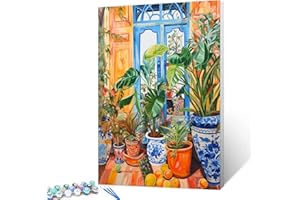 Walarky Potted Plant Picture Paint by Number for Adults Ordinary Life DIY Gift Oil Painting Kits on Canvas with Brushes Pigment Colorful Picture for Home Wall Decor 16x20inch (Frameless)