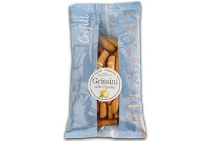 Crifill Handgemachte Grissini mit Zwiebeln, italienische Brotstangen, Snack, 200g