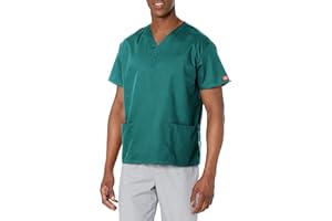 Dickies EDS Signature Scrubs for Women and Scrubs for Men, Unisex One Pocket V-Neck Top in Soft Brushed Poplin 83706