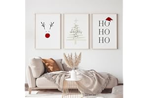 Uixxducc 3er Weihnachts-Poster Set, Winter Bilder, Christmas Decor Kunst Weihnachtsschmuck, Moderne Set Ohne Rahmen Wandposter für Wohnzimmer Schlafzimmer (30x40cm)