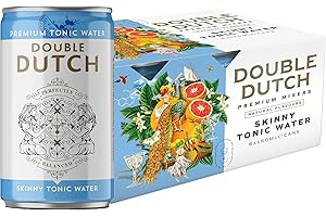 Double Dutch Skinny Tonic Water | Low Calorie Diet Indian Tonic Water | Gluten Free, Vegan Friendly Premium Mixer Perfect For Gin & Cocktails | 6 x 150ml Cans