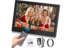 TEKXDD Digital Photo Frame 10.1 inch with Remote Control, Digital Picture Frame 1280x800 Full IPS Display with Music/Video Player/Calendar/Alarm,Digital Frame Support USB Drive SD MMC Card