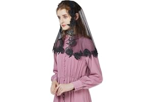 BEAUTELICATE Voile d'église Chapelle Femme Tête Mantille En Dentelle Catholique Messe Latin Étole Écharpe de Mariage Mariée Blanc Noir V107