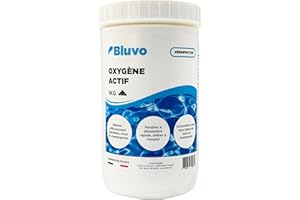 BLUVO Oxygène Actif Pastilles 20g - 1KG | Désinfectant Eau Spa & Piscine sans Chlore | Traitement Choc & Entretien Longue Durée de l’Eau | Purification & Désinfection Efficaces pour Jacuzzi, Spa et Bassin