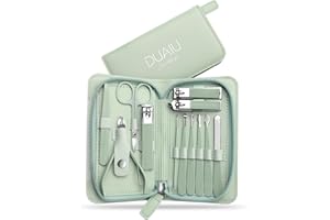 Set Manicure DUAIU 12 Pezzi Tagliaunghie Professionale Kit Manicure Set Manicure in Acciaio Inox Manicure Set Donne e Uomini Kit per La Cura Delle Unghie con Borsa da Viaggio
