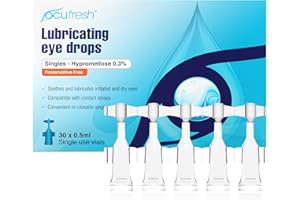 Ocufresh Hypromellose Eye Drops Preservative Free - Treat Itchy Eyes, Refresh, Dry Eyes, Relieve Tired and Sensitivity to Light, 0.5ML Single Dose [Pack of 30]