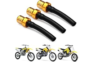 USTPO Dirt Bike Gas Cap Vent Hose 3 Pcs Fuel Tank Valve Tube Breather CNC Universal for 50-450cc DRZ RM LTZ ATV Dirt Pit Bike Gold