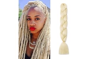 CYBELLEZA 24 Pouce Cheveux Tresse Africaine Extension de Cheveux Tressage Synthétique Meche Ombre Jumbo Braids Crochet Twist 100g, Bleach Blonde